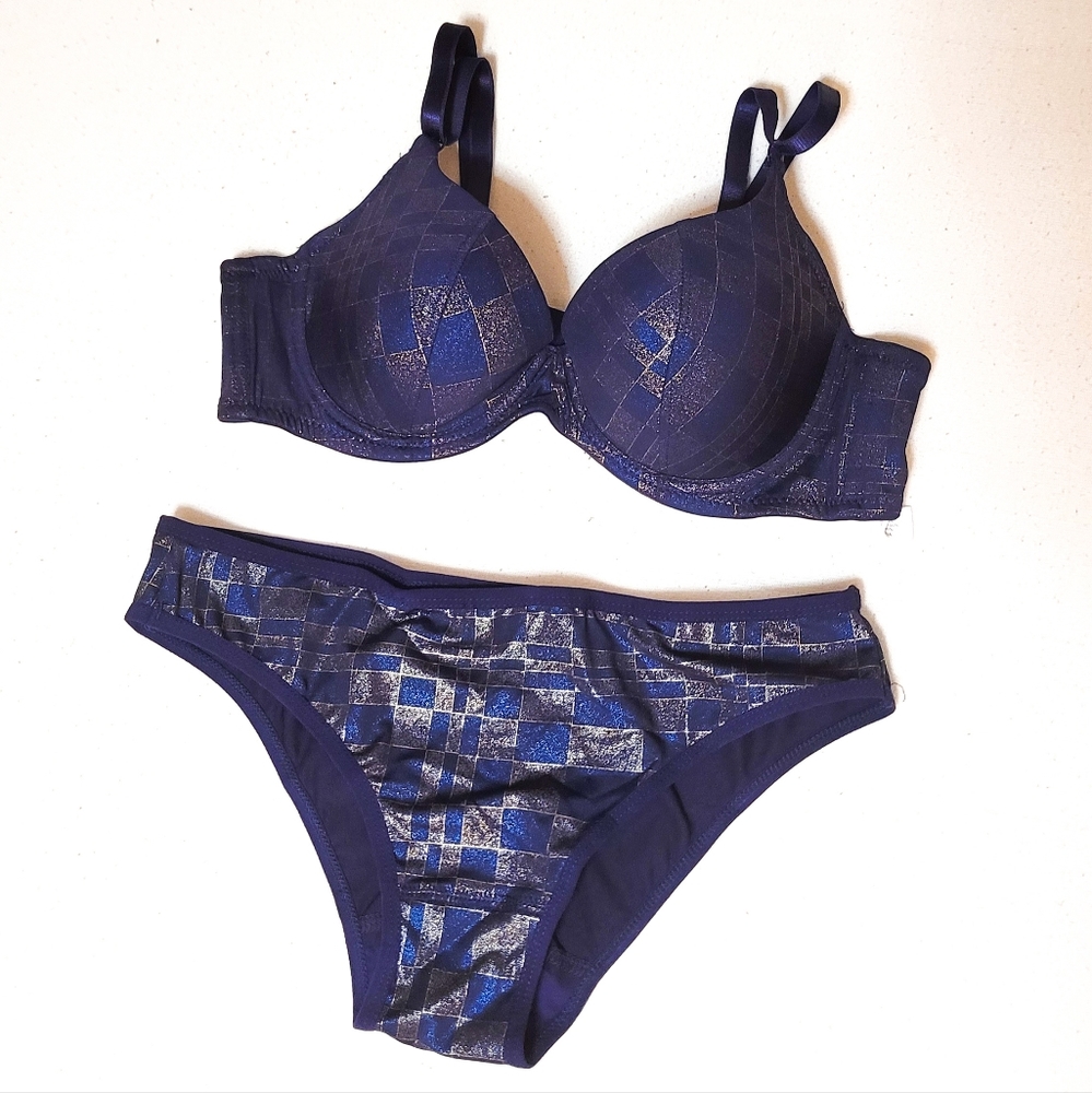 2pieces SEXY color Blue size L